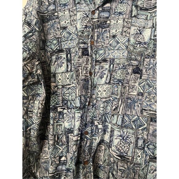 Bishop St Apparel Men's Native Hawaiian Design Collared Buttoned Shirt Size 3XL - Picture 12 of 12